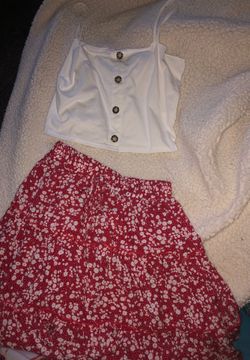 TWO PIECE SKIRT CROP TOP