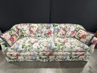 Schumacher & Co. Floral Upholstered Sofa with Botanical Pattern