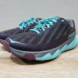 HOKA ONE ONE Women's Torrent Trail Running Shoes (8) Purple/Aqua