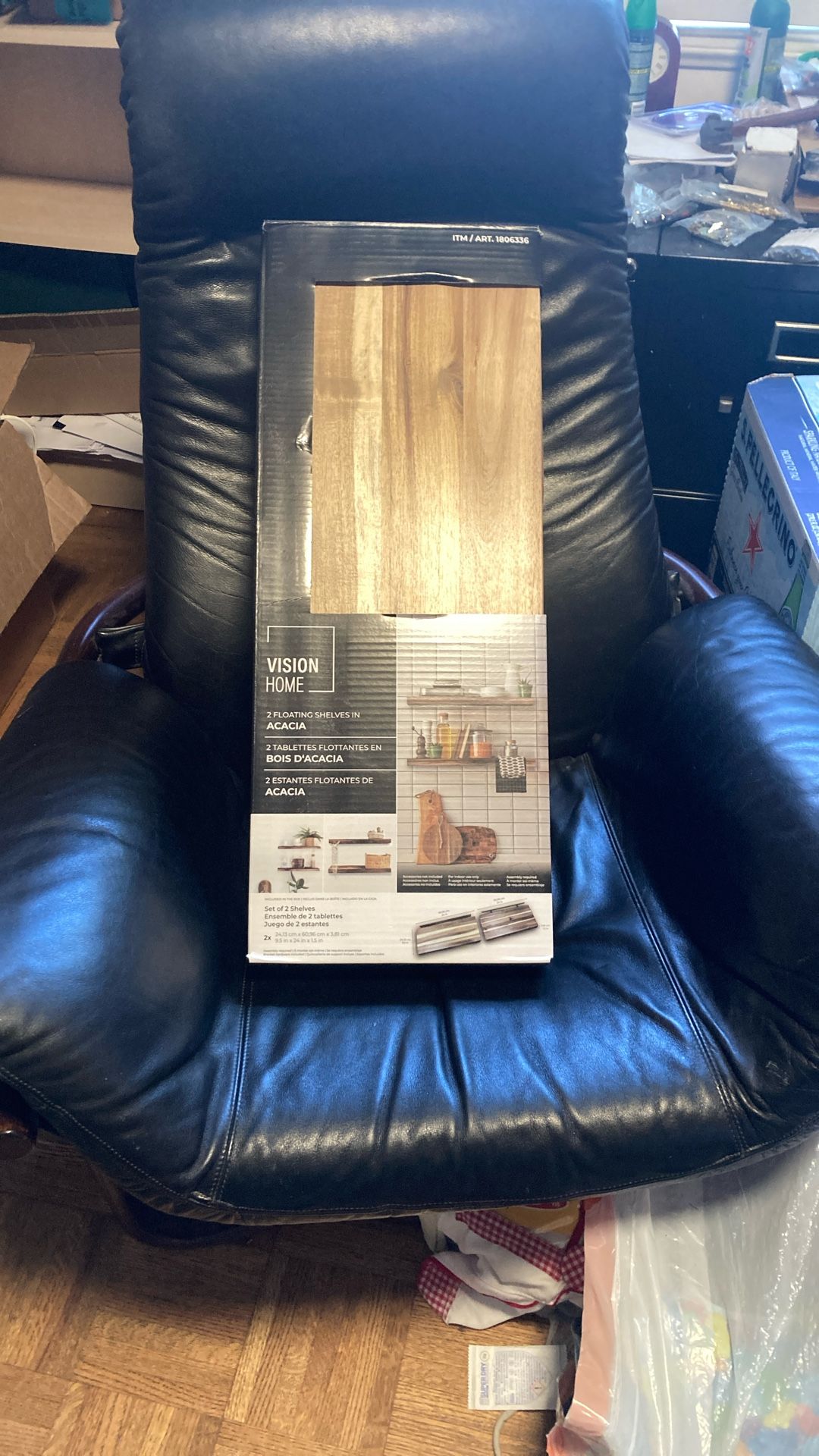 2  FLOATING SHELVES IN ACACIA ( Heavy and Really Well Made With Brackets )