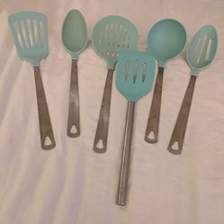 6 Piece Silicone & Metal Kitchen Utensils