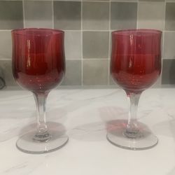 Ruby Red Beverage Glasses