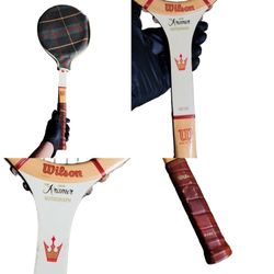 Rare VTG Wilson Wooden Tennis racket The Jack Kramer Autograph model W/ Bag USA Made Speed Flex Fibre Face 4 1/2 L endorsed by Jack Kramer for Champio