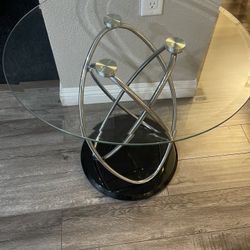 Modern Glass Coffee Table With Metal Base