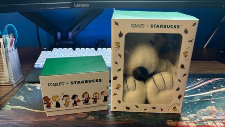 Peanuts x Starbucks Snoopy Mug and Plushy