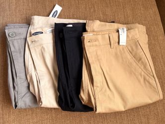 NEW 4 Pairs Boy’s Old Navy Shorts, Size 18 Gray, Navy, Sand, Tan