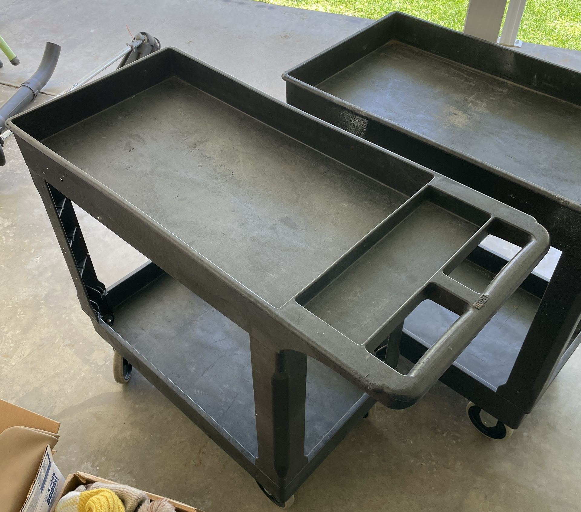 2 carts Uline H-2503 utility cart - $150