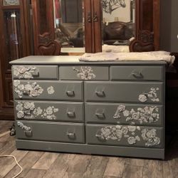 Hand painted wooden dresser