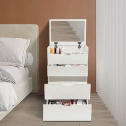 White Compact Vanity Set
