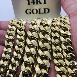Brand New 14K Gold Cuban Link Chains