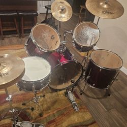 Complete Ludwig Drum Set + Cymbals - Ready To Play