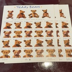 Vintage New Gund Bear Postage Stamps