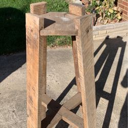 Rustic wooden plant stand