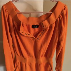 Akira orange off the shoulder longsleeve romper Size M