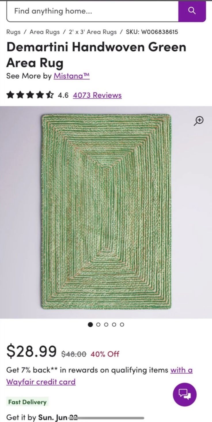De martini Green Rug