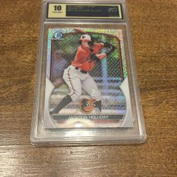 Baltimore Orioles Jackson Holliday  Mint 10 Mega Mojo Refractor 2023 Bowman Chrome Prospects