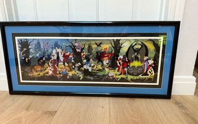 Framed Disney Villains limited edition lithograph