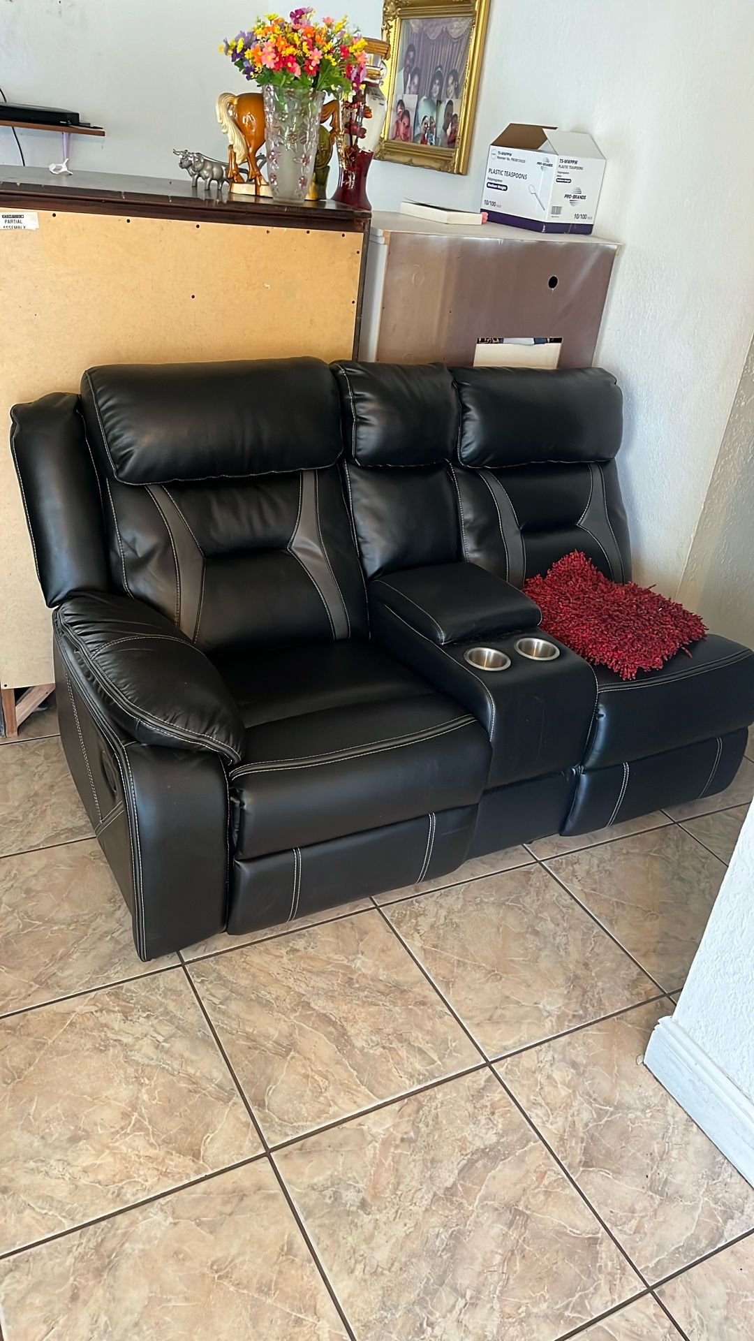 Leather Black Sofa
