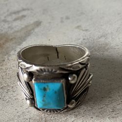 Silver And Turquoise Ring