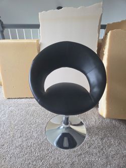 Black Faux Leather Swivel Bar Stool