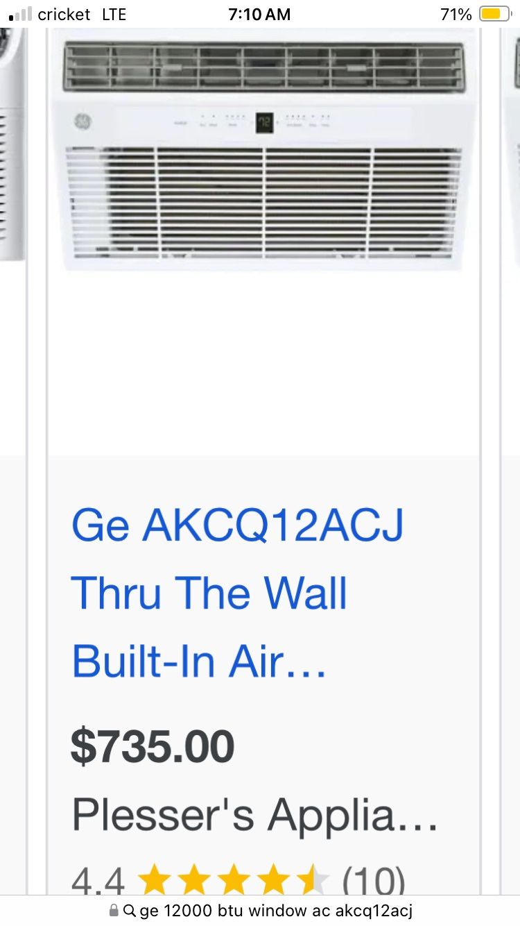 GE 12000 BTU Window/Wall AC Unit AKCQ12ACJ NEW!
