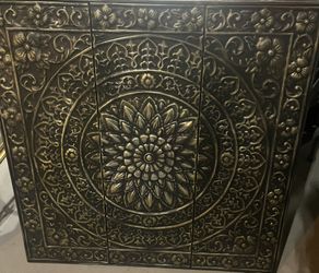 Metal Embossed Floral Abstract Wall sculpture