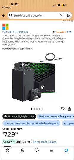 Xbox Series X 1TB Gaming Console