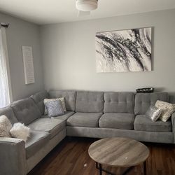 Modern Gray Tufted Sectional 