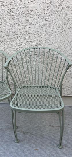 Rare Carolina Forge Iron Mid Century Patio Chair, Set Of 2