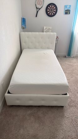 Twin bed with mattress