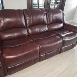 Red Leather Couch 