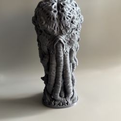 Lovecraft Call of Cthulhu Head Bust 3D Printed Statue 6.5” Gray Figure