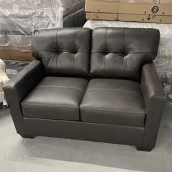 Faux Leather Loveseat Couch