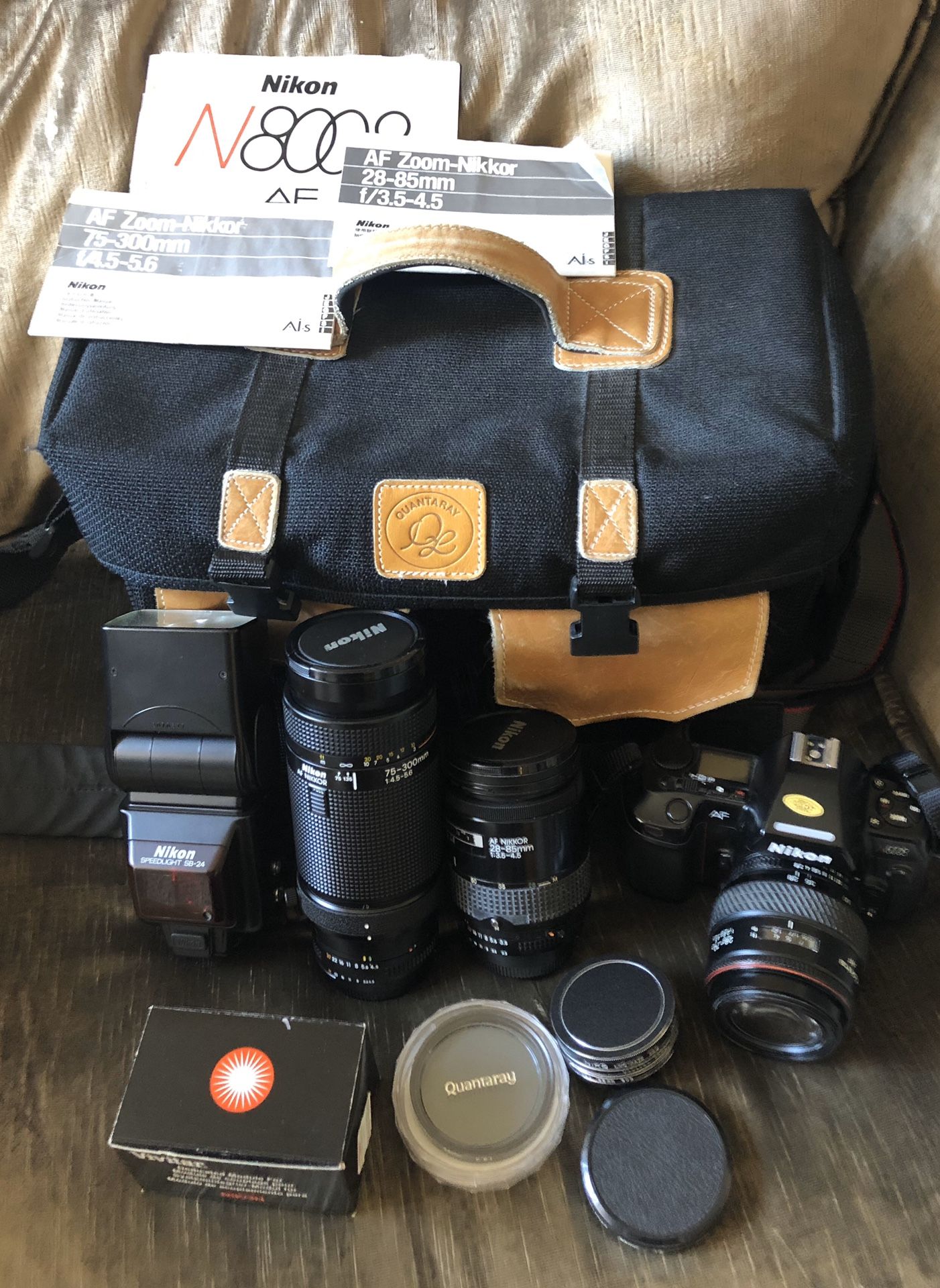 Nikon AF N8008 Film Camera w/ 3 lenses + extras