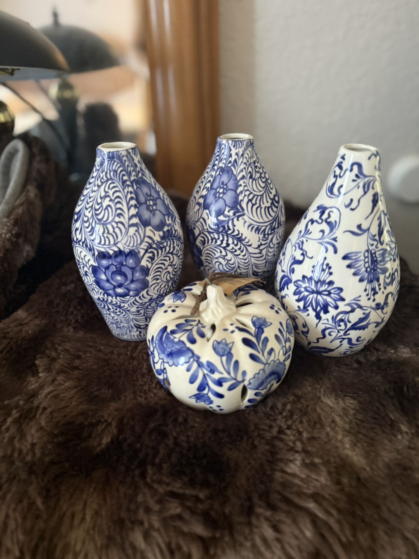 Blue And White Decor Vases