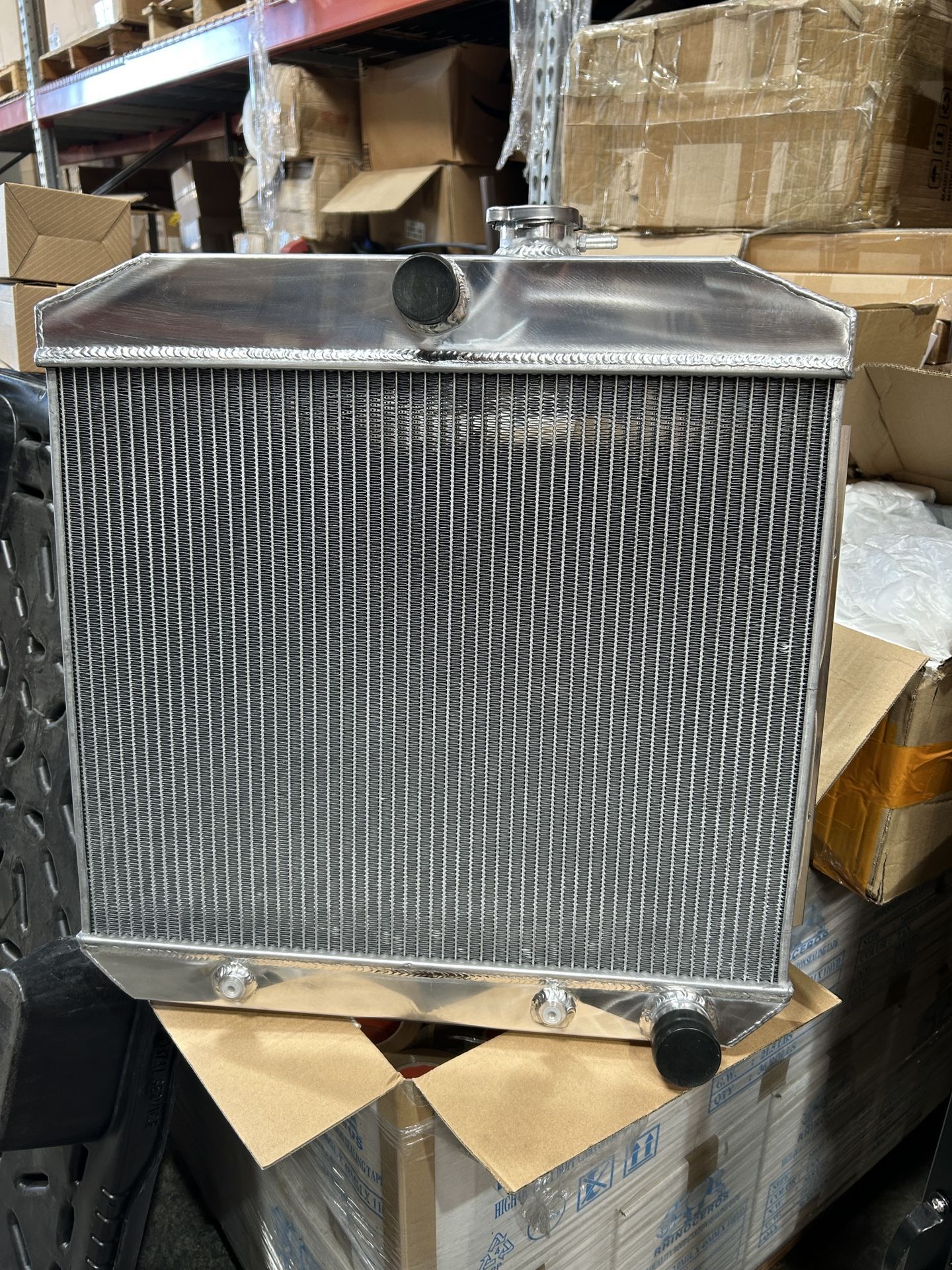 Aluminum Radiator Compatible With 1955 1956 1957 Chevy Bel Air Del Ray One-Fifty Two-Ten Series V8 Engine 6CYL 21 x 17 Core ONLY