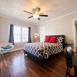 Queen Matress And Frame W Head Board 