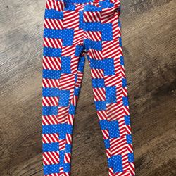 LulaRoe American Flag 4th of July Leggings Kids S/M