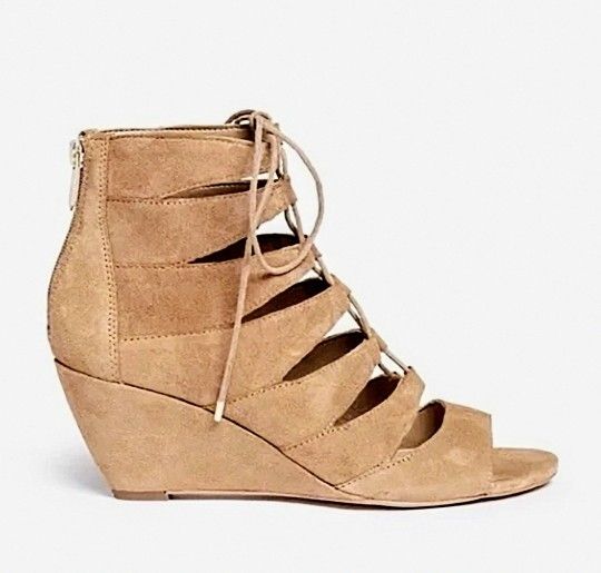 Sam Edelman "SANTINA" Suede Lace-Up Wedge Heels (EUC)