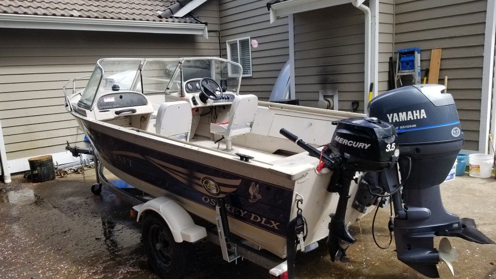16 Aluminum boat Smoker craft Osprey Dlx 2001 for Sale in Puyallup, WA