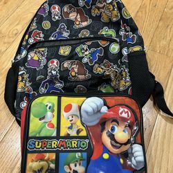 Mario Backpack With Lunch Box 