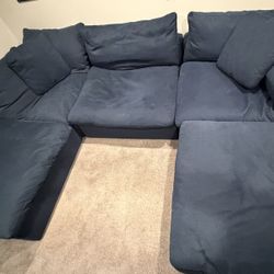 Dream Navy 131'' 5 Piece Modular Sectional with 2 Ottomans