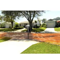 Bright orange driveway safety net- never used