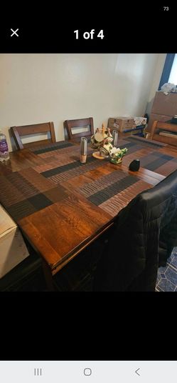Pub style table and padded chairs