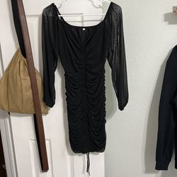 Black Ruched Dress 