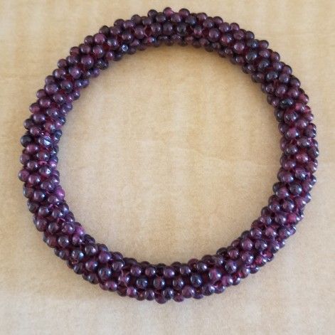 Garnet Bead Bracelet Unusual Design