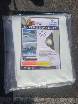7ft × 40ft Super Heavy Duty White Tarp