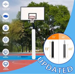 Heavy-duty safety pad for 3-5 inch round poles, waterproof and durable, for garage, basement, and outdoor courts Brand new E594