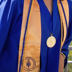 Authentic Phi theta kappa Honors Stole, Medallion, Cords, Pin  With CSN Cap And Gown! Full Set For Graduation!