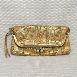 Jessica Simpson Clutch Metallic Gold Bag